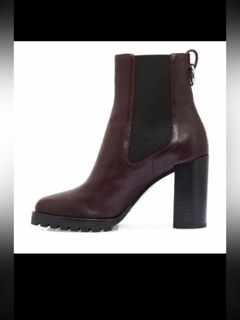 PAIGE “Natasha” Lug Sole Oxblood (Burgundy) Leather Ankle Boots